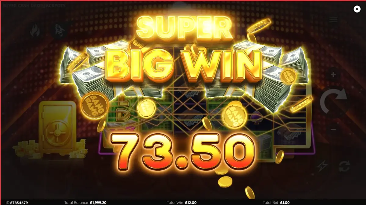 Tampilan visual neon heist di slot Super Cash Drop Jackpots